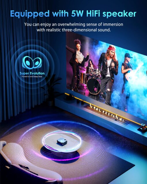 YOWHICK 4K Projector with WiFi and Bluetooth, 20000L Native 1080P Outdoor Portable Movie Projector, Smart Video Projector, 50% Zoom/400" Display, Compatible with HDMI/USB/PC/TV/PS5/DVD/Android/iOS - Image 4