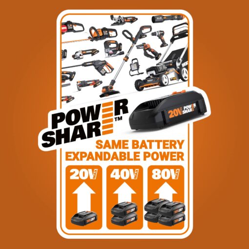 WORX 20V GT Revolution 12" 4.0Ah Cordless String Trimmer & Turbine Leaf Blower Power Share Combo Kit - WG930.3 (Batteries & Charger Included) - Image 8