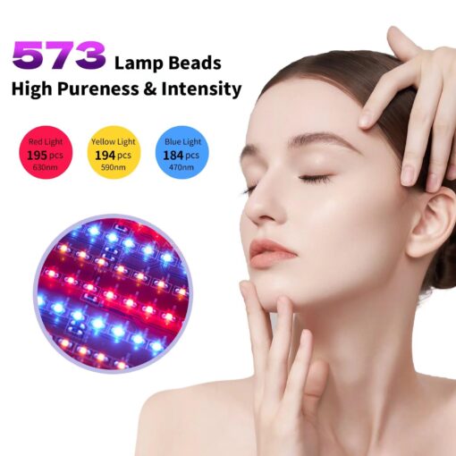 ZOVIE Infrared Light Therapy LED Facial Light Therapy Mask-Photons Facial Skin Care Machine LED Beauty Mask-Flexible Led Light Therapy(Navy-Blue) - Image 5
