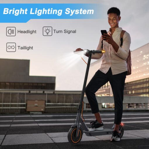 VOLPAM Electric Scooter, Powerful 350W-500W Motor, 21Miles Long Range, Top Speed 19/21 MPH, 8.5" /10''Solid Tires, Cruise Control, E Scooter for Adults (350W-21Miles-Turn Signal Light) - Image 2