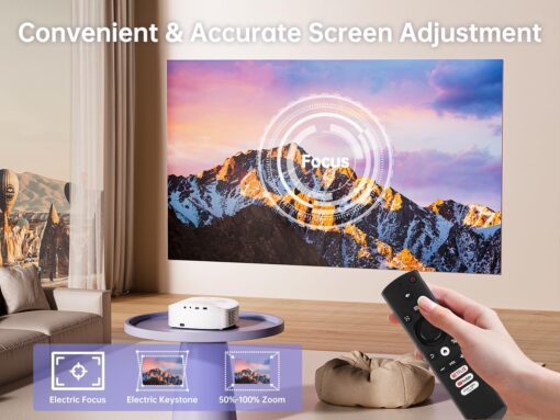GooDee Smart 4K 1080P Projector - Video Projector with WiFi and Bluetooth, Movie Outdoor Projector for Home Theater Dolby Audio Zoom Portable Projector TV Stick, Netflix/Amazn Prime Video Certified - Image 6