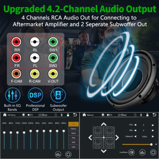 [QLED Screen Upgrade] Double Din Car Stereo with Dash Cam, Wireless Apple CarPlay and Android Auto, Bluetooth 5.3, 4.2-Channel Audio Output, MirrorLink, Backup Camera, AM/FM Car Radio - Image 5