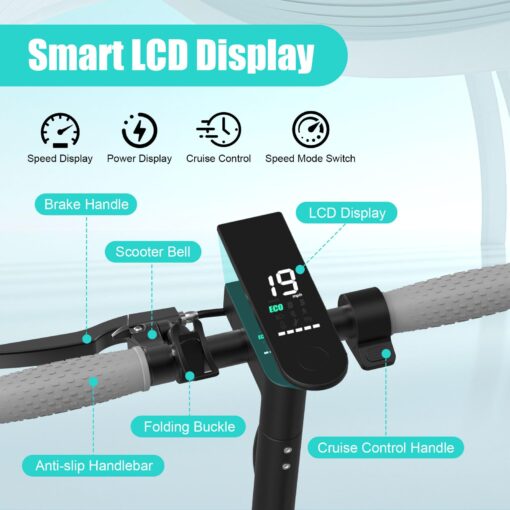 Electric Scooter Adults, Max 19 Mph & 19-23 Miles Range E-Scooter, Commuting Scooter Sport Scooter with APP Control, Powerful 350W 8.5" Solid Tires Foldable Electric Scooters (JS01-22Miles) - Image 8
