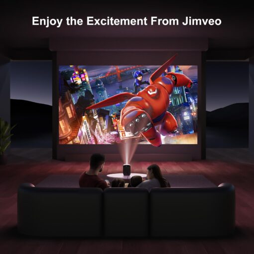 [Netflix-Officially-Licensed]4K Projector with Wifi & Bluetooth, Jimveo 800 ANSI Native 1080P, Netflix/YouTube/PrimeVideo Built-in, Electric Focus & 4P Keystone Outdoor Portable Smart Projector - Image 2