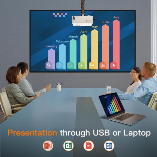 [6D/4P/4K] Projector with WiFi and Bluetooth, VISSPL 4K Supported Video Projector, Electric Keystone, Home Theater Movie Phone Projector Compatible with Android/iOS/Windows/TV Stick/HDMI/USB - Image 4