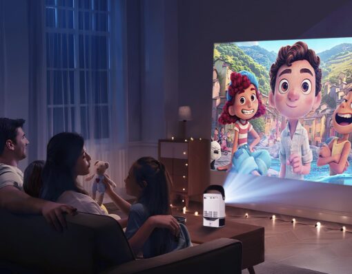 [29" Foldable stand] Portable Projector with WIFI and Bluetooth, Outdoor Movie Projector with Native 1080P, 600 ANSI, Electric Focus, Auto keytone, Dolby Audio, Smart Projector with Built in APPS - Image 2