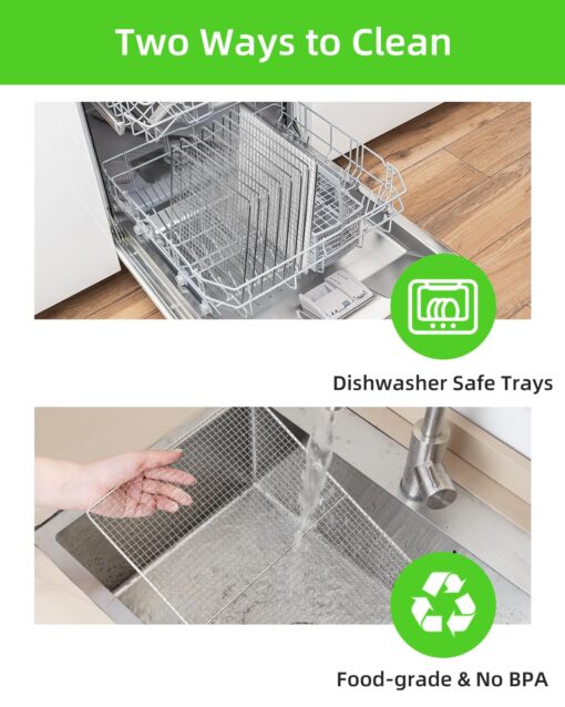 1000W 12-Tray Stainless Steel Food Dehydrator with Extra-Large Trays (14.07ft²) | 194°F Temp Control, 24-Hour Timer, Overheat Protection | Efficient for Drying Jerky, Fruits, and Vegetables - Image 2