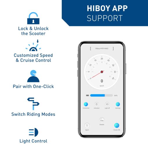 Hiboy Electric Scooter, 8.5" Tires, Up to 17 Miles Range, 350W Motor & 19 MPH Portable Foldable Commuting Electric Scooter for Adults - Image 3