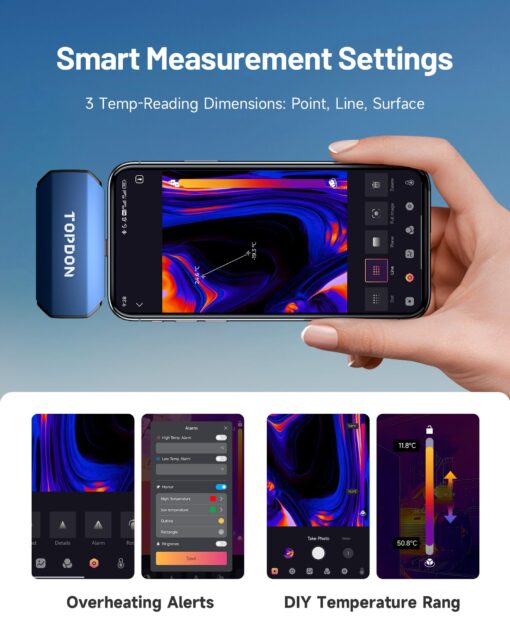 TOPDON TC001 Thermal Camera for Android, Super IR 512x384 High Resolution, Thermal Imaging Camera, Thermal Imager - Optimized Temperature Accuracy, Works for Smartphones and Tablets & PC(not for iOS) - Image 3