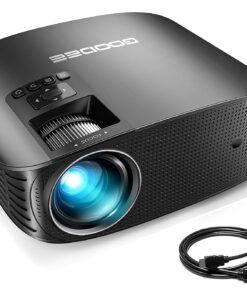 GooDee Projector, 2023 Dolby Native 1080P Video Projector, 15000L Outdoor Movie Projector, 230" Supported Home Projector, Compatible with Fire TV Stick, PS4, HDMI, VGA, AV and USB, Black (YG600)