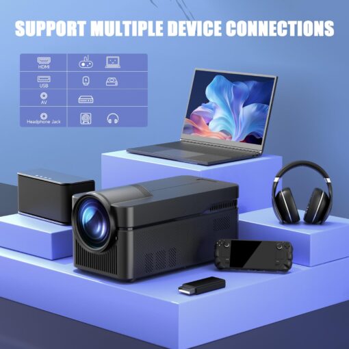 [Netflix Licensed] Ultra Short Throw Smart Projector, 1080P 4K Support, with Wifi6 and BT 5.4, Auto Offset Auto Correction, 700 ANSI , 1.5+32GB Memory for Home Theater/Outdoor Use HY450NTV - Image 4