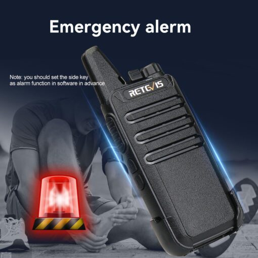 Retevis RT22 Walkie Talkies Mini, Rechargeable Two Way Radio Long Range, 2 Way Radio Small, Portable VOX, for Business Commercial Work School Church Restaurant (20 Pack,Black) - Image 5