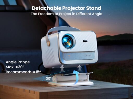 [Netflix Licensed/Dolby Audio] YABER V12 Projector with WiFi6 and Bluetooth 5.2, 700 ANSI 1080P Outdoor Movie Projector, 20W Speakers, Auto Focus & Keystone, Smart Home Theater Projector with Apps - Image 4