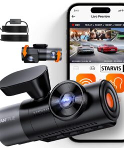 【Bundle: Vantrue N5 4 Channel WiFi Dash Cam + Hardwire Kit】 2.7K+1080P+1080P+1080P Front Rear Inside Camera with Side View, STARVIS 2, Voice Control, GPS, 24hrs Buffered Parking Mode