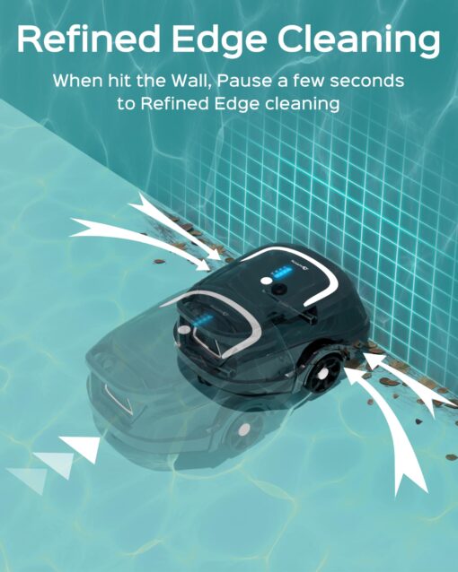 (2025 Upgraded) A1 Cordless Robotic Pool Vacuum, Automatic Pool Vacuum 120mins Running Time,Powerful Suction & Dual Filters, 2.5H Fast Charging, Ideal for Flat Above Pools Up to 1076 Sq.ft - Image 2