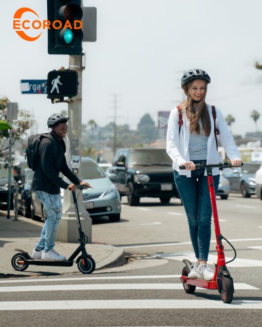 ECOROAD Electric Scooter EC6, 400W Peak Motor & 19 MPH Adults Commuting Scooters, 15 Miles Long Range Electric Kick Scooters, 8.5" Pneumatic Tires Lightweight Foldable E-Scooter with Turn Signals - Image 3