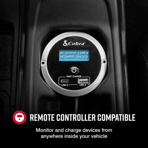 Cobra PRO 2500W Professional Grade Power Inverter, Portable – 2500-Watt Car Charger, 4 Grounded AC Outlets, 2 Fast Charge USB Ports and Remote Controller (CPIALCDG1) Compatible - Image 4