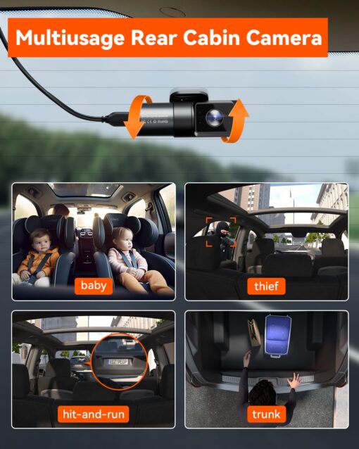【Bundle: Vantrue N5 4 Channel WiFi Dash Cam + Hardwire Kit】 2.7K+1080P+1080P+1080P Front Rear Inside Camera with Side View, STARVIS 2, Voice Control, GPS, 24hrs Buffered Parking Mode - Image 5