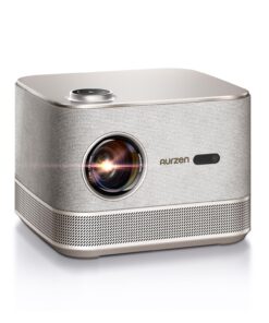 3-in-1 Outdoor Projector 4K Supported, AURZEN BOOM 3 Smart Projector with WiFi and Bluetooth, 3D DoIby Audio & 36W Speakers, Auto Focus & Keystone, Netflix Official 500 ANSI Home proyector, Gold