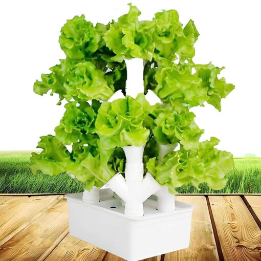 ZXSYYDS Vertical Grow Tower,2/3/4 Columns Hydroponic Growing Kit, Hydroponic Tower Grow System,Vegetable Plant Tower Gift for Gardening Lover - Home Grow Lettuce,Herbs,Veggies & Fruit,16Holes
