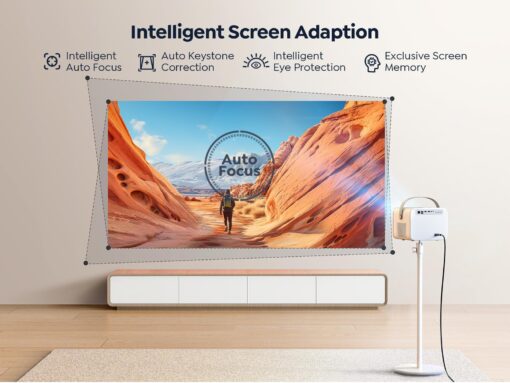 [Netflix Licensed/Dolby Audio] YABER V12 Projector with WiFi6 and Bluetooth 5.2, 700 ANSI 1080P Outdoor Movie Projector, 20W Speakers, Auto Focus & Keystone, Smart Home Theater Projector with Apps - Image 3