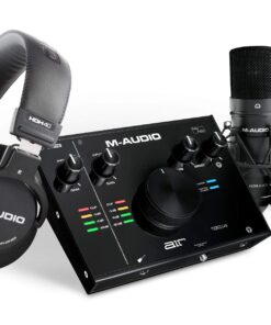 M-Audio USB C Audio Interface, XLR Condenser Microphone and Studio Headphones for Recording, Podcasting, Streaming with HD Sound - AIR192x4 VSPro