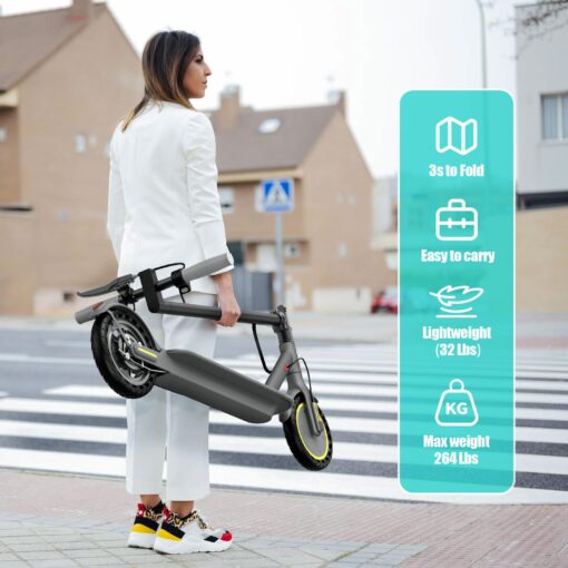 Electric Scooter Adults, Max 19 Mph & 19-23 Miles Range E-Scooter, Commuting Scooter Sport Scooter with APP Control, Powerful 350W 8.5" Solid Tires Foldable Electric Scooters (JS01-22Miles) - Image 7