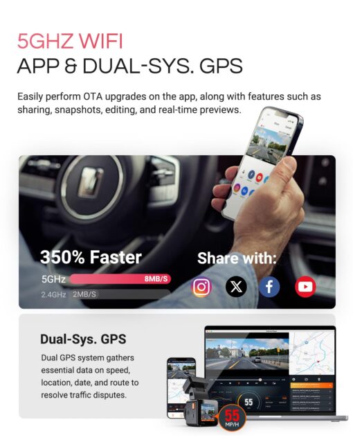 [Bundle-3 Items: Vantrue E1 Pro Dash Cam & Hardwire Kit & 256GB SD Card] 4K Mini Dashcam Front, STARVIS 2 IMX678 Night Vision HDR, - Image 5