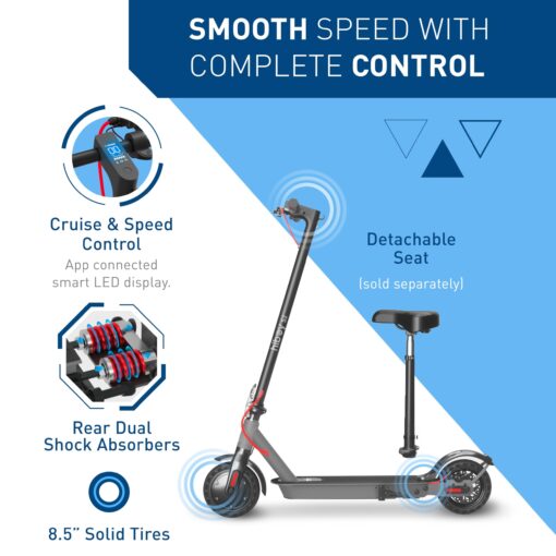 Hiboy Electric Scooter, 8.5" Tires, Up to 17 Miles Range, 350W Motor & 19 MPH Portable Foldable Commuting Electric Scooter for Adults - Image 5