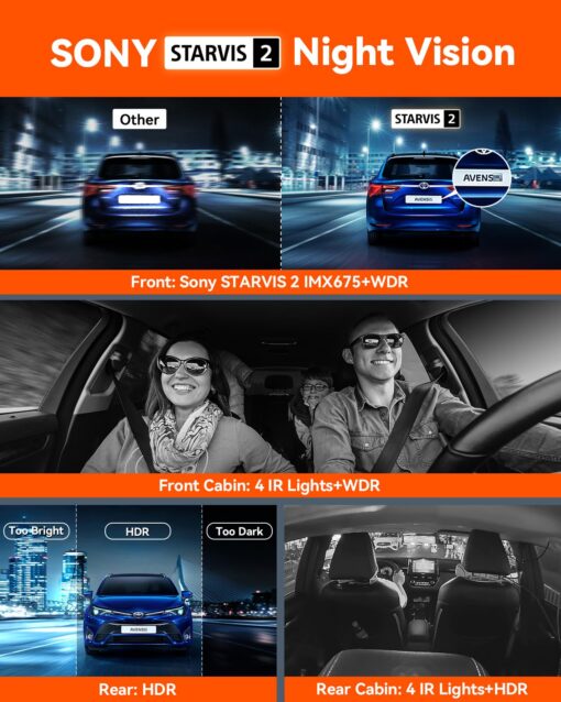 【Bundle: Vantrue N5 4 Channel WiFi Dash Cam + Hardwire Kit】 2.7K+1080P+1080P+1080P Front Rear Inside Camera with Side View, STARVIS 2, Voice Control, GPS, 24hrs Buffered Parking Mode - Image 7
