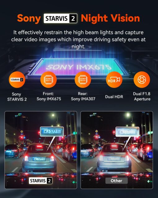 【Bundle: Vantrue S1 PRO Dual Dash Cam + Vantrue Hardwire Kit】 Vantrue S1 Pro 2.7K Front and Rear 5G Wi-Fi Dash Cam, 1944P Dual Hidden Dash Camera for Cars, STARVIS 2, Voice Control - Image 8