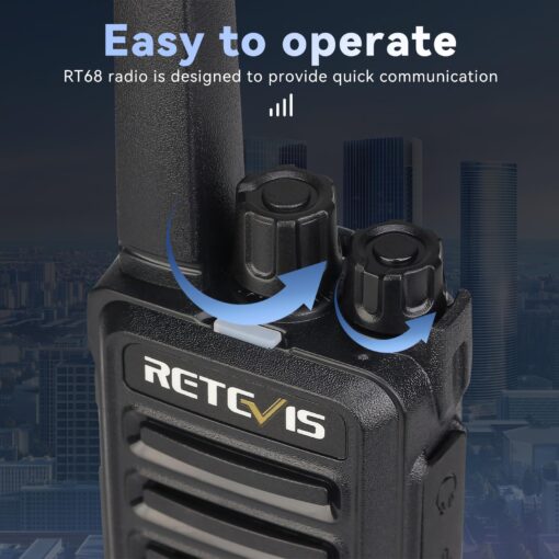 Retevis RT68 Walkie Talkies with Earpiece,2 Way Radios Long Range,Heavy Duty Walkie Talkies for Adults,Rechargeable with USB Charger Base, for Restaurant School Manufacturing Healthcare(20 Pack) - Image 2
