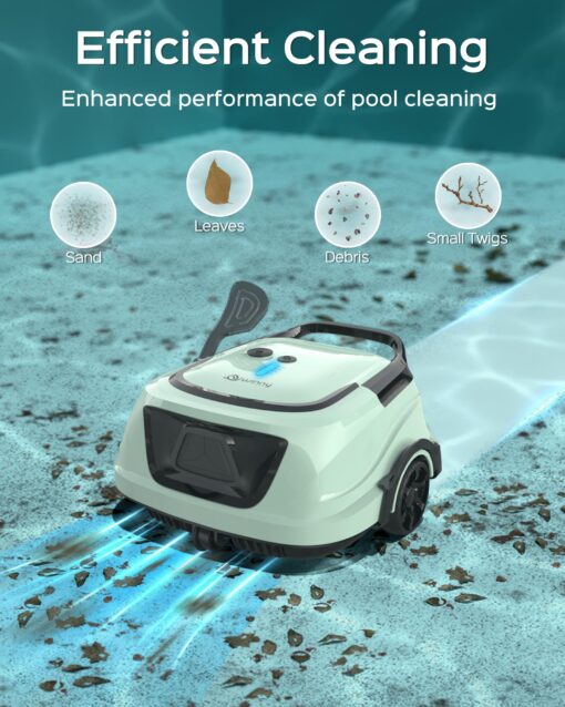 (2025 Upgraded) A1 Cordless Robotic Pool Vacuum, Automatic Pool Vacuum 120mins Running Time,Powerful Suction & Dual Filters, 2.5H Fast Charging, Ideal for Flat Above Pools Up to 1076 Sq.ft - Image 8