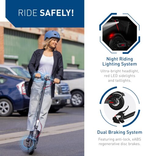 Hiboy Electric Scooter, 8.5" Tires, Up to 17 Miles Range, 350W Motor & 19 MPH Portable Foldable Commuting Electric Scooter for Adults - Image 6