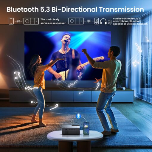 [Electric Focus] Projector with WiFi and Bluetooth, 20000LM Native 1080P Projector with Screen, YOWHICK Portable Movie Smart Projector, Home Projector 4K Supported for Phone/TV Stick /HDMI/USB Grey - Image 5