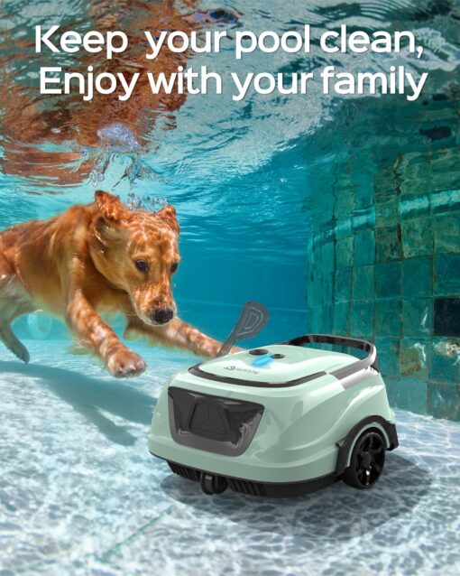 (2025 Upgraded) A1 Cordless Robotic Pool Vacuum, Automatic Pool Vacuum 120mins Running Time,Powerful Suction & Dual Filters, 2.5H Fast Charging, Ideal for Flat Above Pools Up to 1076 Sq.ft - Image 3