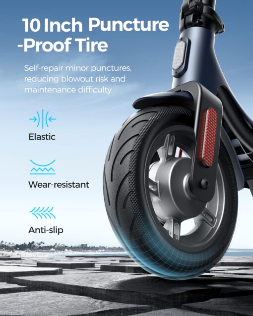 Electric Scooter A6L ECO,Electric Scooter Adults with 10IN Shock Absorbing Tires,10.2AH Big Battery,Max 350W Motor,19 Miles Long Range,APP Control,Rated 15.5MPH, E Scooter for Teens and Adults - Image 6