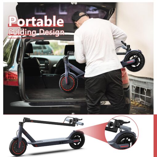 MAXSHOT Electric Scooter for Adults, 8.5"/10" Tires, 19/22Mph, 350W/500W Motor, 21-28 Miles Range, Folding E-Scooter with Dual Suspension,APP(V1/SPRO/MAX) (V1-Sportscooter-7.8Ah) - Image 3