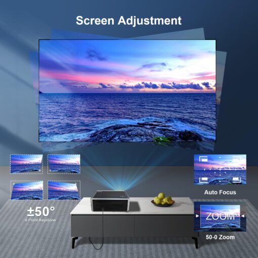 【Netflix Officially Licensed & 8K/4K Video Decode Support & Auto Focus】 Projector with 5G WiFi Bluetooth, 1000ANSI Native 1080p Movie Projector with Dolby, Built-in Youtube, Prime Video, Disney+ Apps - Image 4