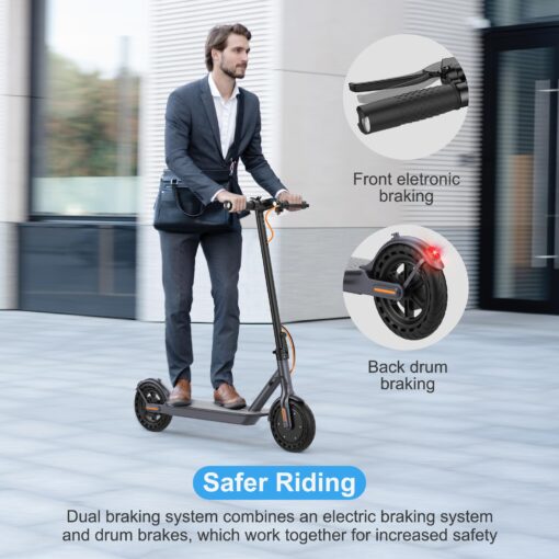 VOLPAM Electric Scooter, Powerful 350W-500W Motor, 21Miles Long Range, Top Speed 19/21 MPH, 8.5" /10''Solid Tires, Cruise Control, E Scooter for Adults (350W-21Miles-Turn Signal Light) - Image 5