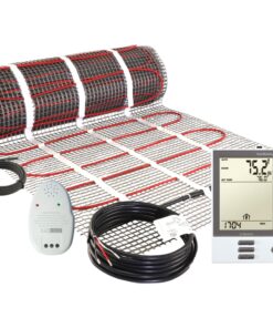 LuxHeat 20sqft Floor Heating Mat Kit - 120v In Floor Heating System - Complete Electric Radiant Heated Flooring System Includes Alarm, UDG Programmable Thermostat w/GFCI & Flooring Sensor