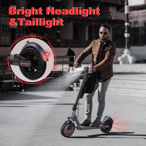 Electric Scooter, 8.5" /10“Tire, 16/19/22Mph Top Speed, 12/22/28 Miles Long Range, Folding Escooter for Adults and Teens with Dual Braking,Dual Suspension, App - Image 6