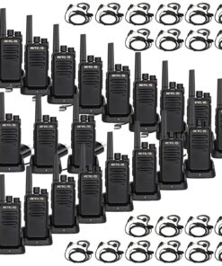 Retevis RT68 Walkie Talkies with Earpiece,2 Way Radios Long Range,Heavy Duty Walkie Talkies for Adults,Rechargeable with USB Charger Base, for Restaurant School Manufacturing Healthcare(20 Pack)