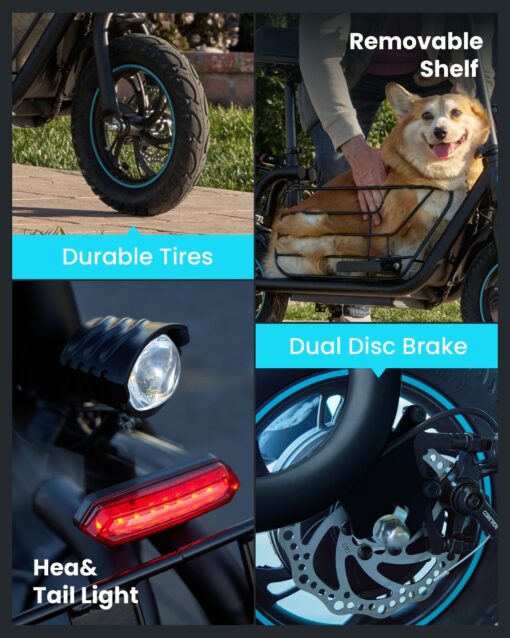 URBANMAX Electric Scooter with Seat, 550W Motor, 18.6MPH Top Speed, 20 Miles Range, Adults Electric Scooter with Large Storage Basket for Pets Dogs and Items C1S-FB4 - Image 2