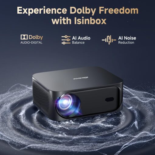 [Netflix-Licensed/Dolby Audio]Outdoor Projector with Wifi 6 and Bluetooth, iSinbox 1080P Native 700ANSI Portable Movie Projector, Built-in Netflix/YouTube/PrimeVideo, Electric Focus Smart Projector - Image 8