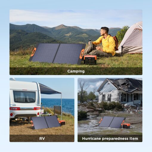 ZOUPW 110 Watt Portable Solar Panel,Power Outage Essentials,18.6V Foldable Solar Panel Charger for Power Station,23.5% High Efficiency IP67 Waterproof 2 Kickstands for Camping RV Hurricane Blackout - Image 2