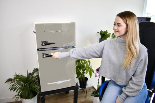 Frigidaire EFR840-Cream EFR840 Retro Mini Fridge with Freezer & Side Bottle Opener-Small 2 Door Refrigerator for Office Bar or College Dorm Room-3.1 Cu Ft – 19”"D x 20.5" W x 33.5" H (Cream) - Image 5