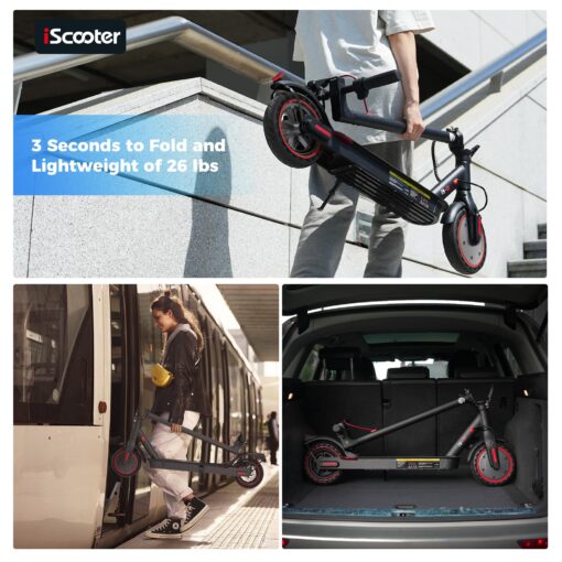 iScooter i9 Electric Scooter Adults and Teenages, 19 MPH, 18 Miles Range, 8.5'' Solid Tires, 350W Foldable and Cruise Control Escooter with Double Braking System and APP - Image 5