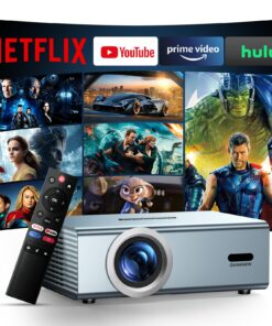 [Netflix Officially & Dolby Audio] Smart Projector with WiFi6 and Bluetooth5.3, Electric Focus & Auto Keystone 4K Support, 22000L Movie Projectors, OWNKNEW Native 1080P Proyector Built-in Apps