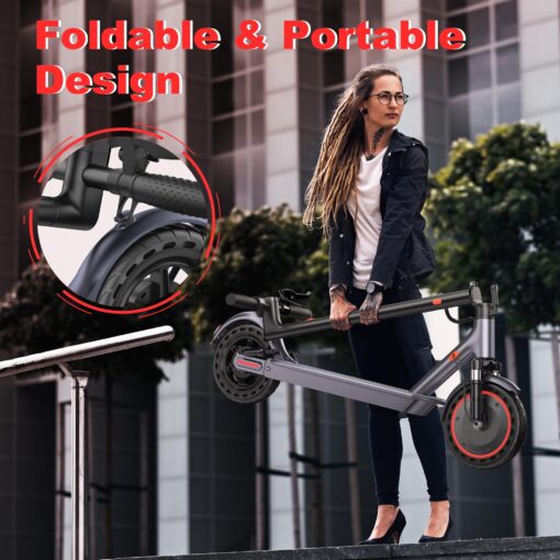 Electric Scooter, 8.5" /10“Tire, 16/19/22Mph Top Speed, 12/22/28 Miles Long Range, Folding Escooter for Adults and Teens with Dual Braking,Dual Suspension, App - Image 3
